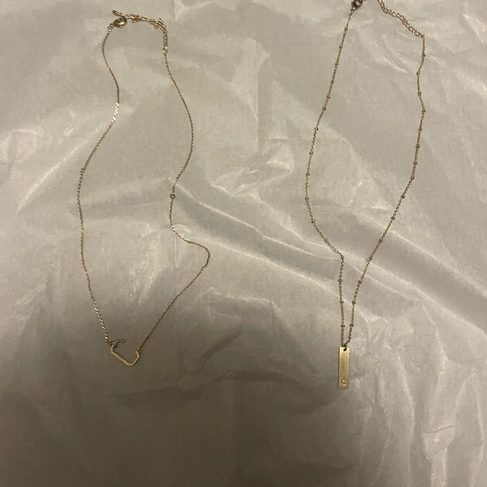 letter “C” pack of 2 FRANCESCA’S necklaces
